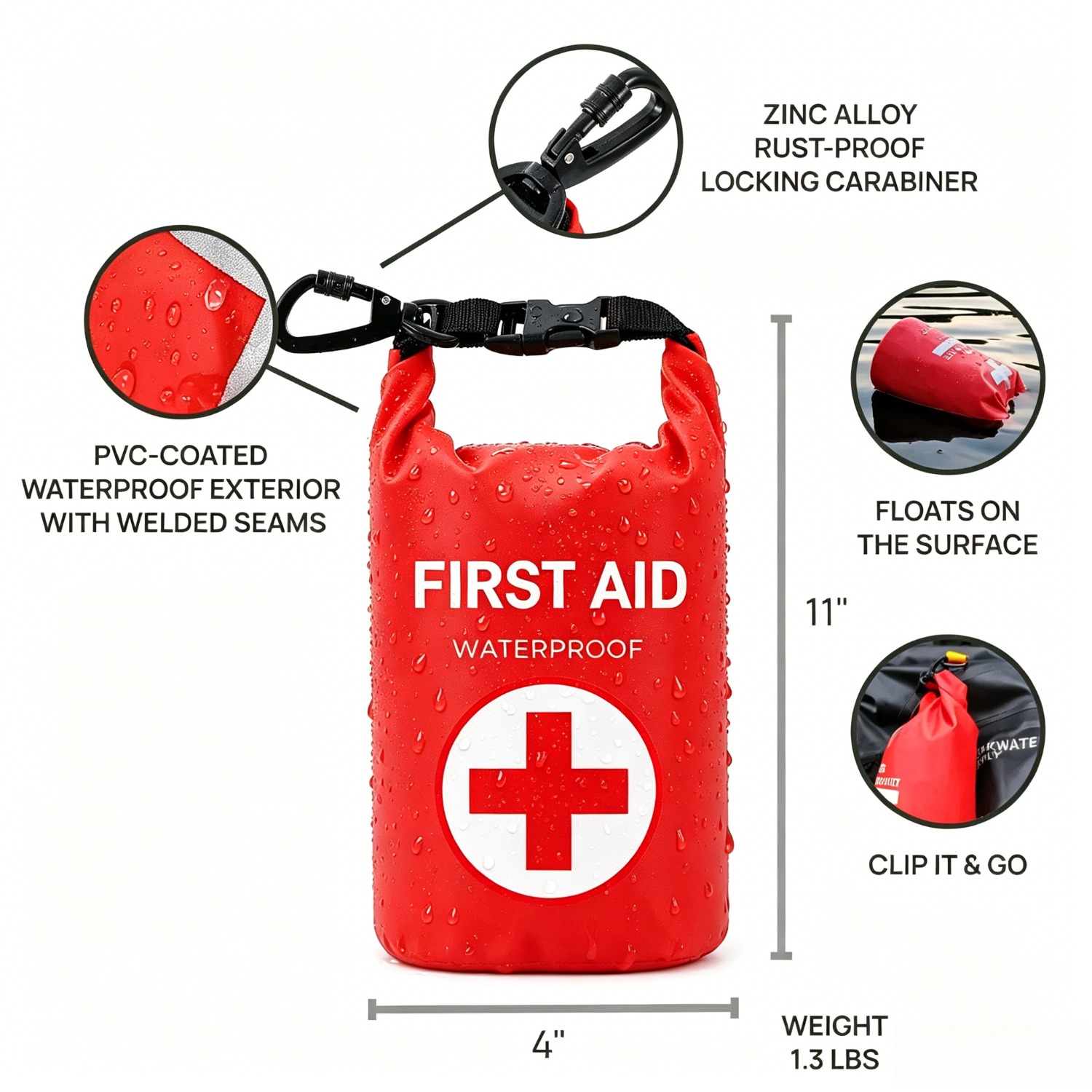 2L Waterproof First Aid Bag Ro - Fishing Kayak Storage Bag recension och pris